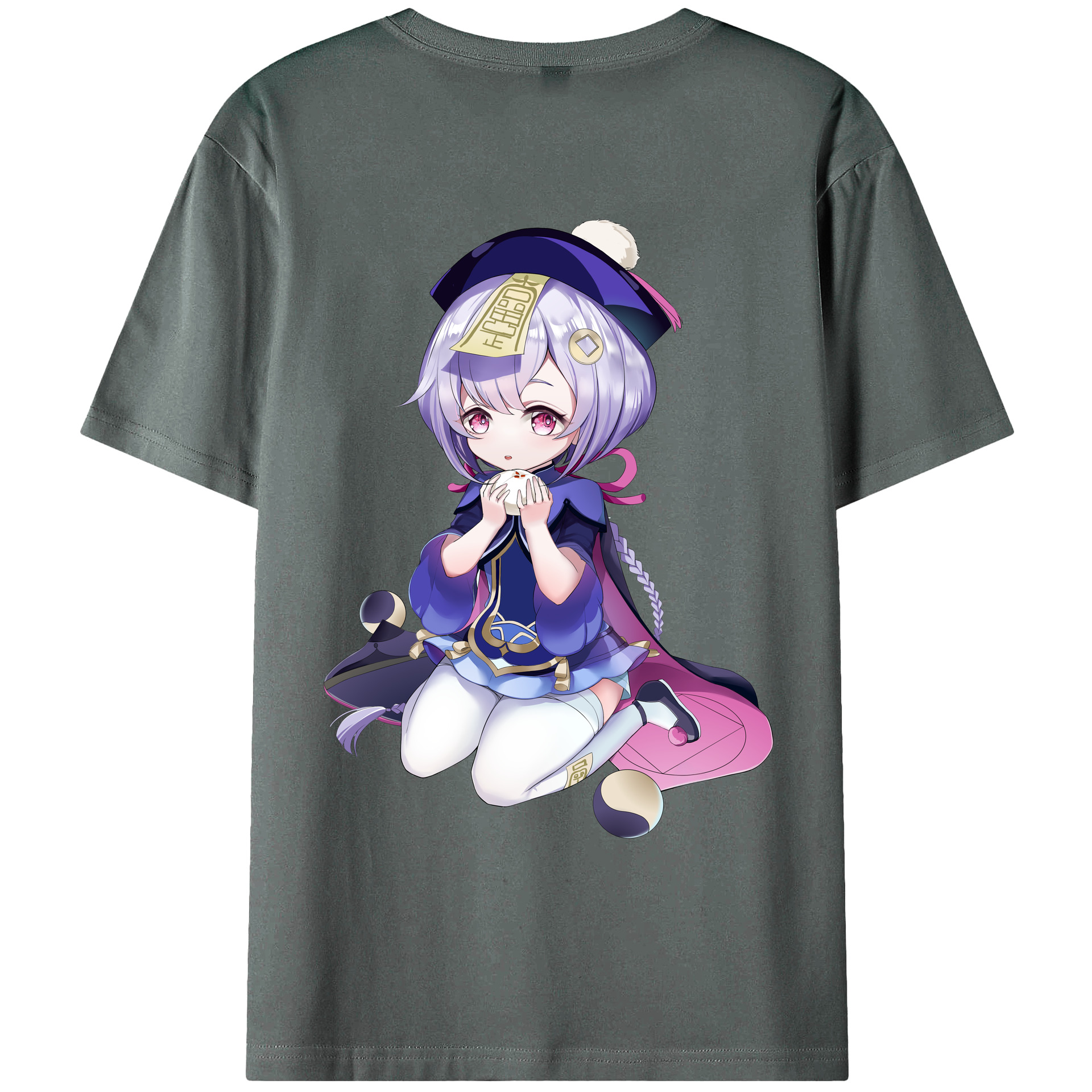 げんし神 七七 なな  genshin Nana 綿100％ メンズ半袖Tシャツ（バックプリント） 通気性